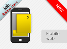 The IAB Mobile Adhesion Banner is positioned to the bottom of the device display. Banner will disappear when a viewer interacts with the screen. After click on the banner it expands and shows second creative.