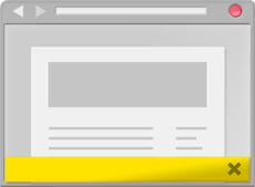 Displays a banner that sticks on top or on bottom of the window.